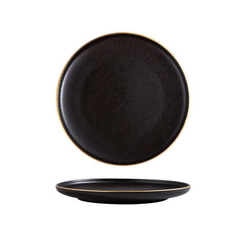 Black Ceramic Dinner Plate - Japanese Style