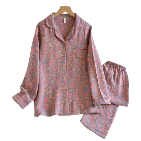 Women's Cotton Pajama Set - Top & Trousers