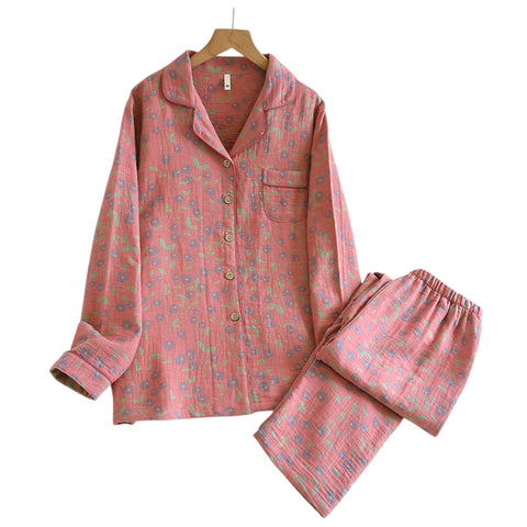 Women's Cotton Pajama Set - Top & Trousers