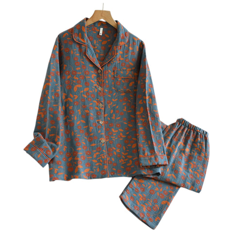 Women's Cotton Pajama Set - Top & Trousers