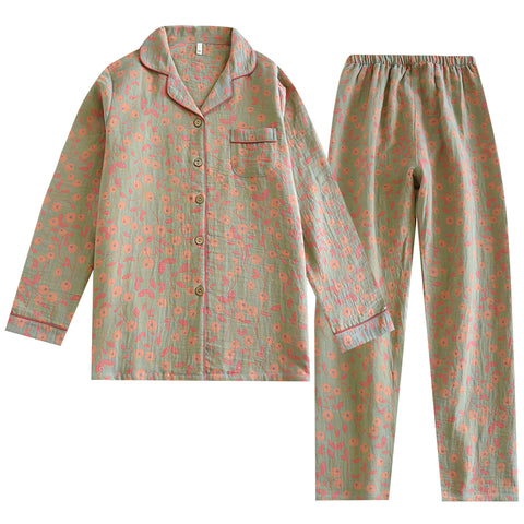 Women's Cotton Pajama Set - Top & Trousers