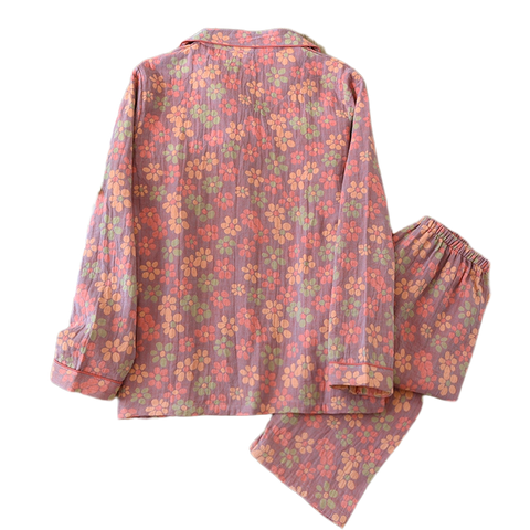 Women's Cotton Pajama Set with Daisy Pattern