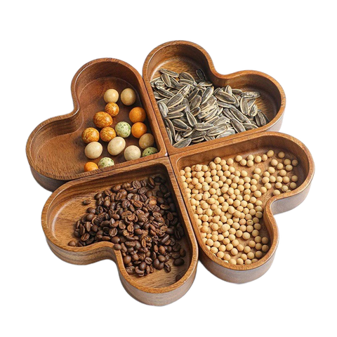 Heart-Shaped Wooden Snack Tray