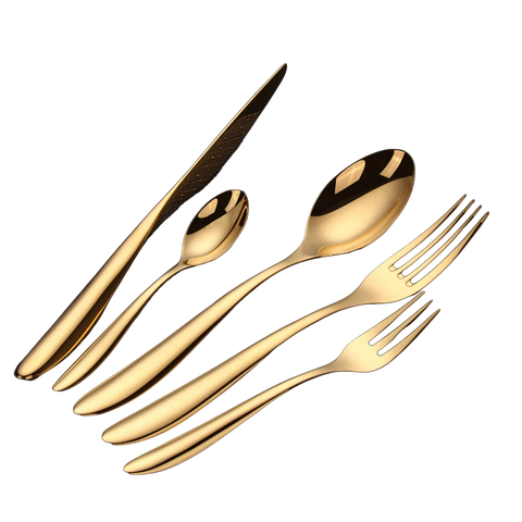 Valente Gold Silverware Set – Brushed Flatware
