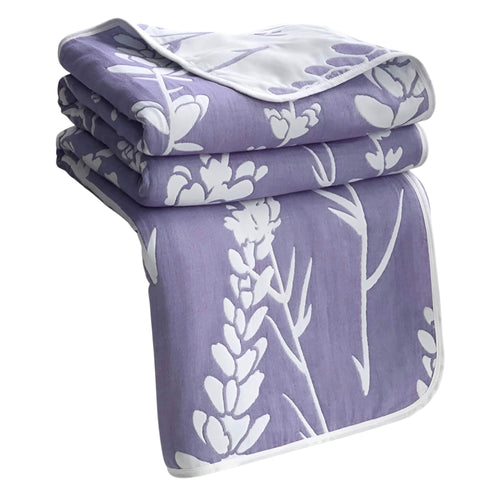 Purple Floral Cotton Quilt – Lavender Pattern