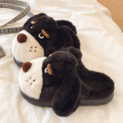 Cozy Plush Dog House Slippers