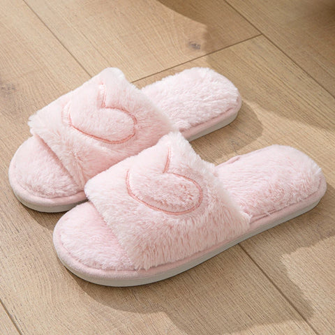Women's Plush Open Toe Slippers