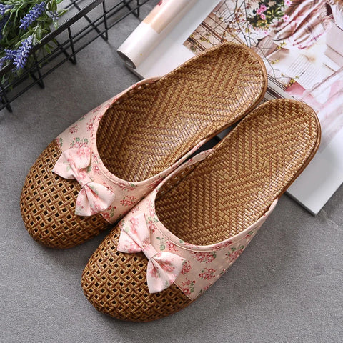 Women's Linen Vintage House Slippers