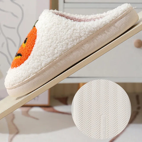 Halloween Pumpkin Slippers – Cozy Indoor House Shoes