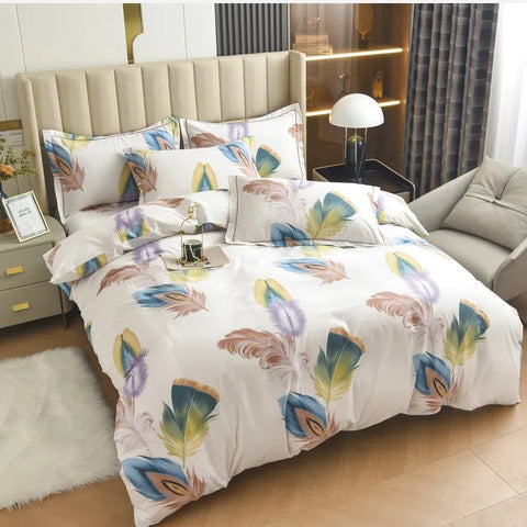  Full view of Featherbloom cotton bedding set in modern bedroom