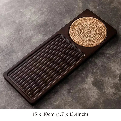 Minimalist bamboo tray with Gongfu tea tools