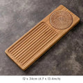 Flat bamboo tray in natural wood tone