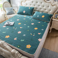 Floral Thai latex cooling mattress set with pillowcases on vintage bed frame
