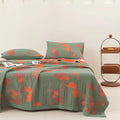Room scene with large bed and ginkgo cotton bedding quilt