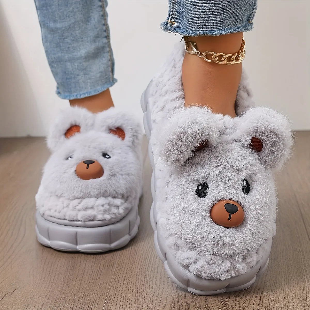 KOALA PLUSH DEEP-HEEL SLIPPERS