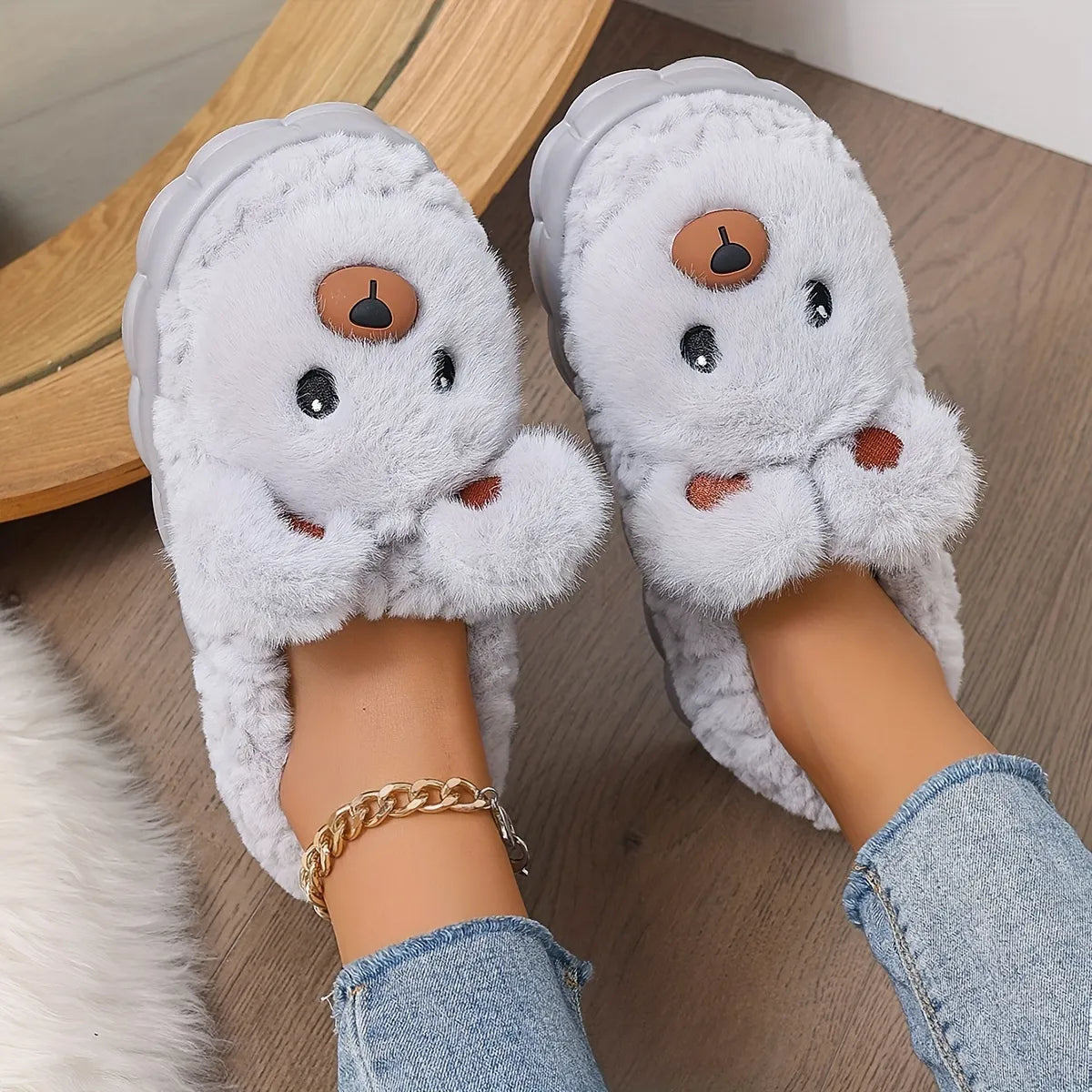 KOALA PLUSH DEEP-HEEL SLIPPERS