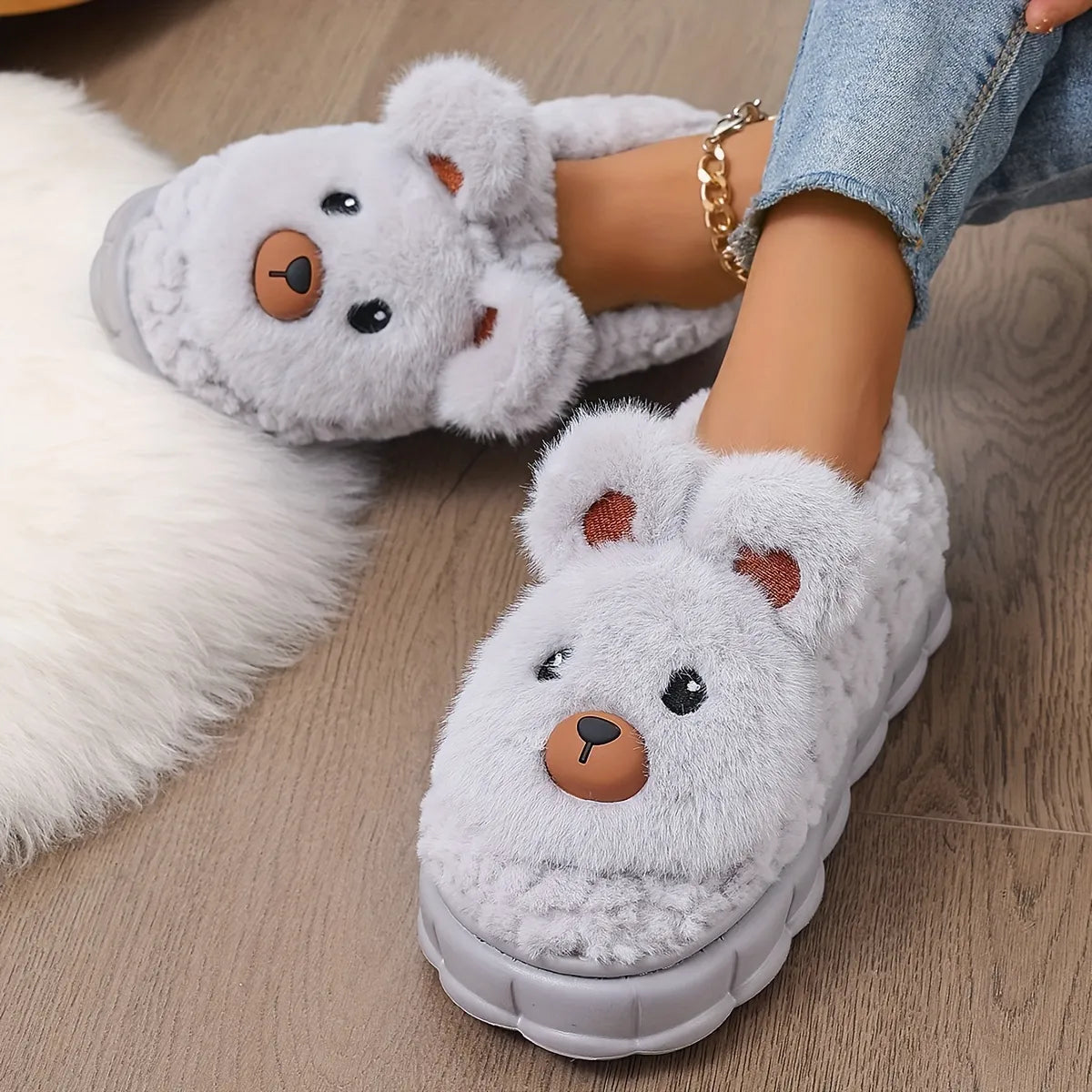 KOALA PLUSH DEEP-HEEL SLIPPERS