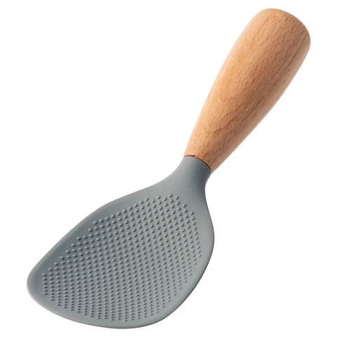 Silicone Wooden Handle Rice Spoon