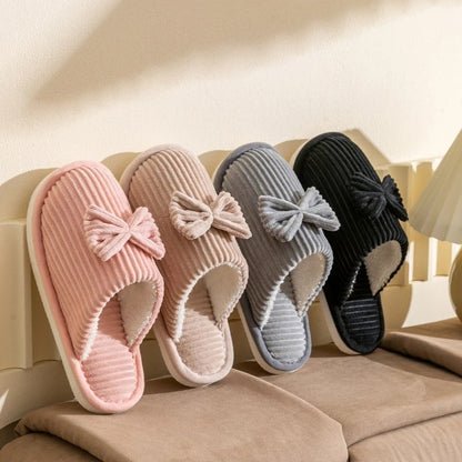 NORDIC-BOW PLUSH SLIPPERS