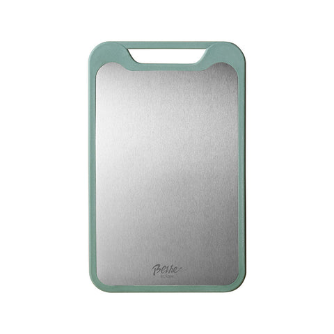 Green framed stainless steel cutting board