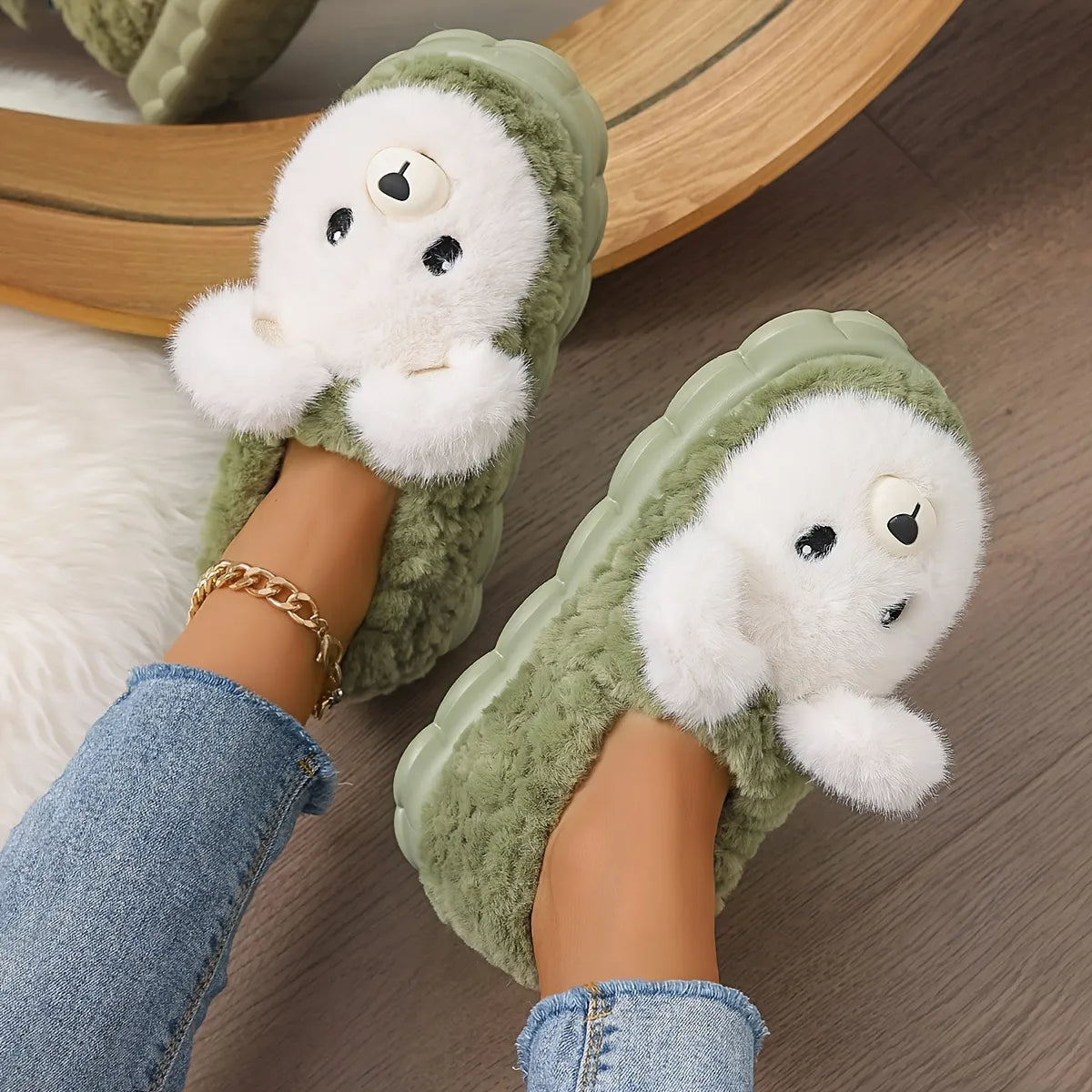 KOALA PLUSH DEEP-HEEL SLIPPERS