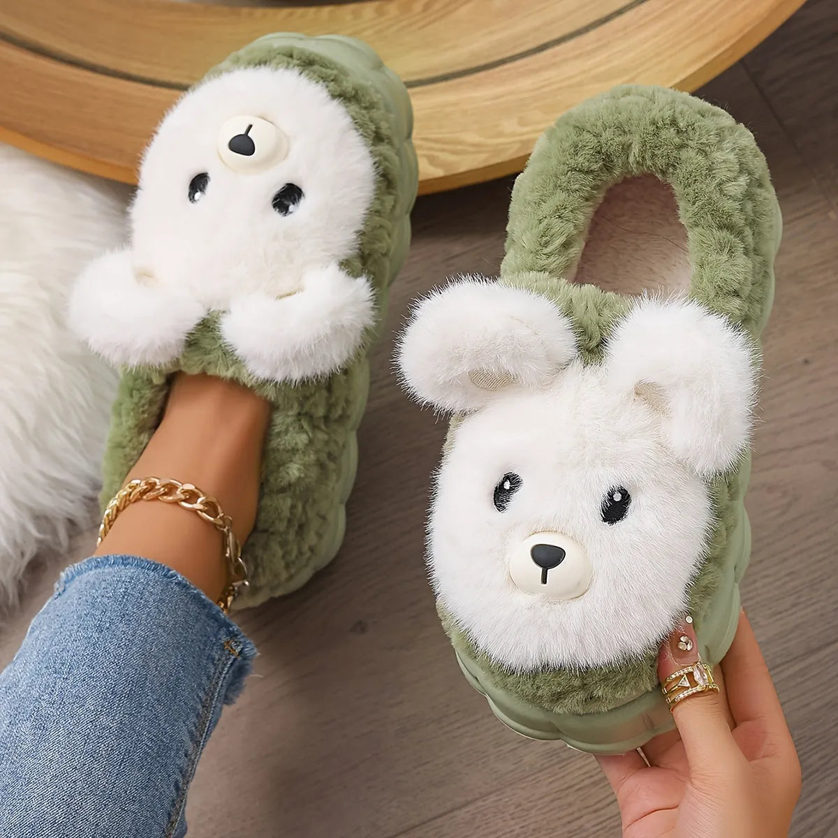 KOALA PLUSH DEEP-HEEL SLIPPERS