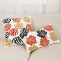 Mixed pumpkin and leaf tufted throw pillows and cushion covers for fall home decor