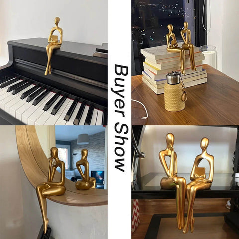 Gold Thinker Decor Statue