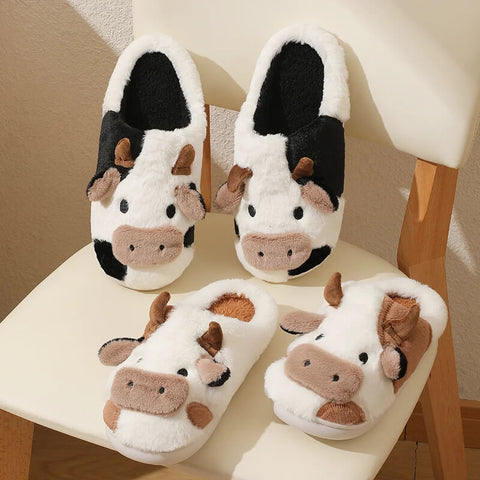 Cow Cozy Plush Slippers