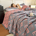 Elegant jacquard gauze quilt set with optional pillowcases