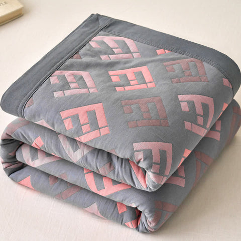 Close-up texture of jacquard woven breathable quilt fabric