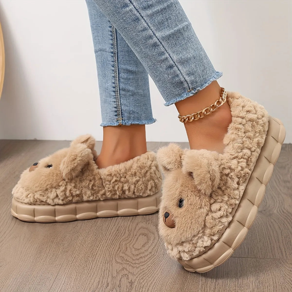 KOALA PLUSH DEEP-HEEL SLIPPERS