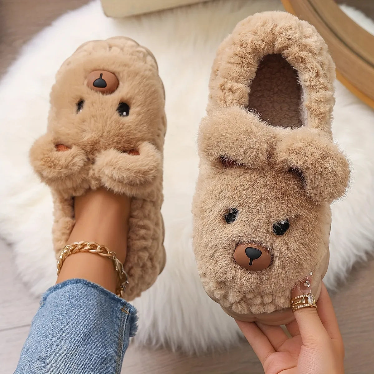 KOALA PLUSH DEEP-HEEL SLIPPERS