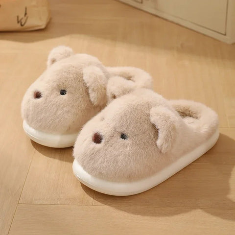 Teddy Bear Plush Slippers