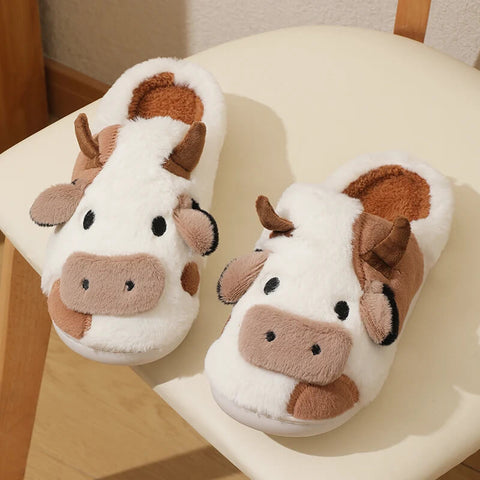 Cow Cozy Plush Slippers