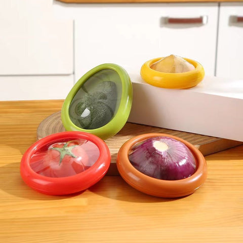 Stack of colorful reusable pods on kitchen counter