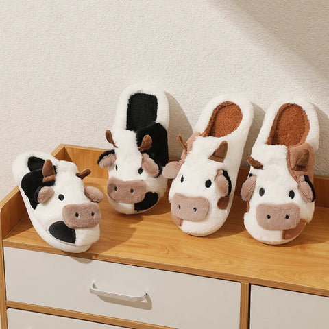 Cow Cozy Plush Slippers