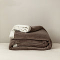 Kumo Harmony Blanket in Coffee White neatly folded – Japanese Milk Velvet Tradition