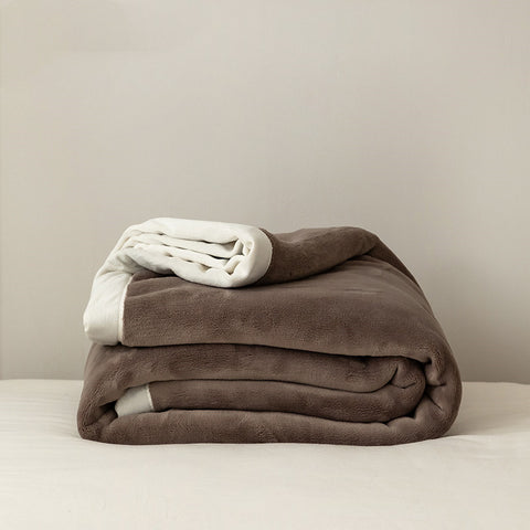 Kumo Harmony Blanket in Coffee White neatly folded – Japanese Milk Velvet Tradition