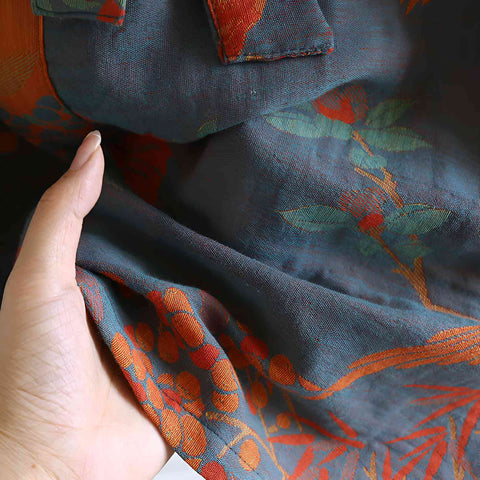 Close-up of cotton belt tie on jacquard gauze robe