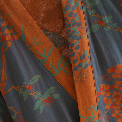 Close-up of cotton belt tie on jacquard gauze robe