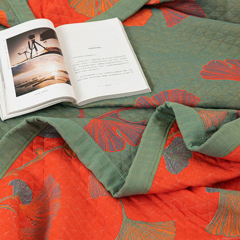 Magazine on soft ginkgo cotton quilt for lifestyle feel