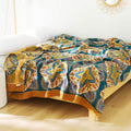Lightweight Moroccan quilt on platform bed with sunlit room