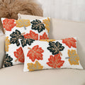 Autumn maple leaf tufted throw pillows and cushion covers for fall decoratiom