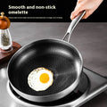 Omelet cooking in honeycomb non-stick skillet