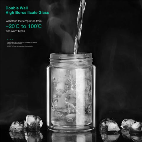 Tea Infuser Bottle - Double Wall Glass