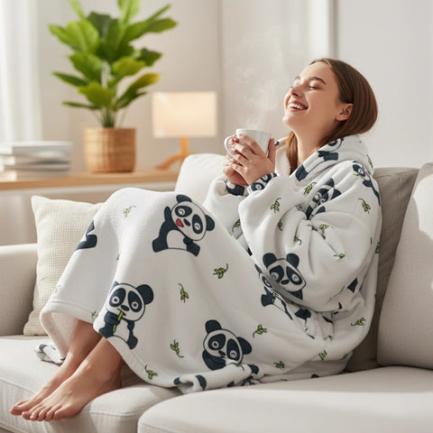 Animal Print Hooded Blanket