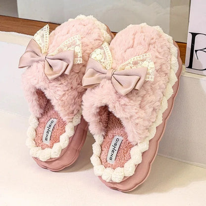 LILOU VINTAGE BOW SLIPPERS