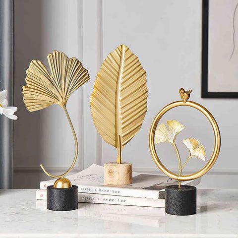 Golden Ginkgo Leaf Table Decor