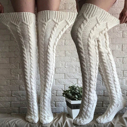 KNITTED OVER-KNEE SOCKS